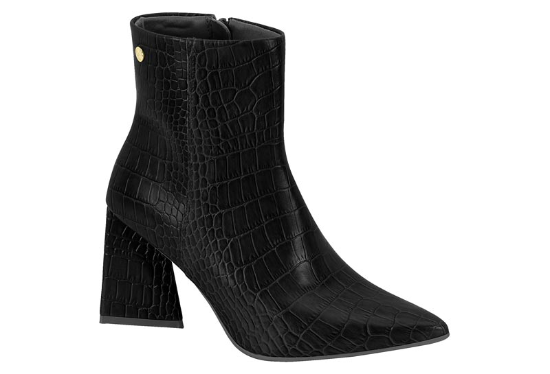 Botines Negros Tacón Triangular Alto - Vizzano
