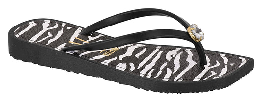 Sandalia Velaire Animal Print Negro - Vizzano