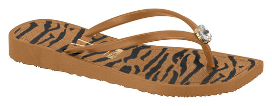 Sandalia Velaire Animal Print Beige Oscuro - Vizzano